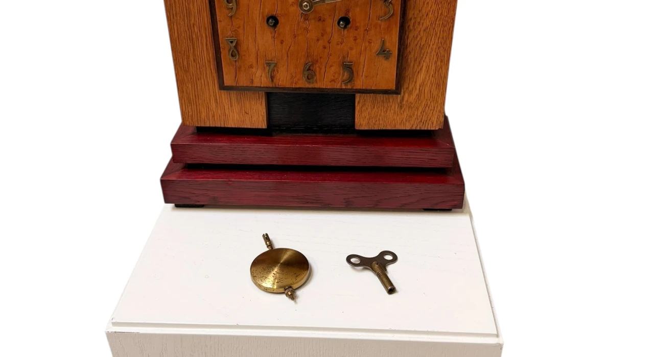 Art Deco Modernist Mantel Clock In the style of Hendrik Wouda, 1920s